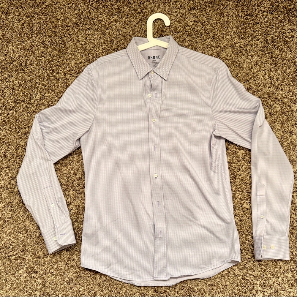 RHONE Commuter Shirt - Slim - Lavender - Size Small Button Down